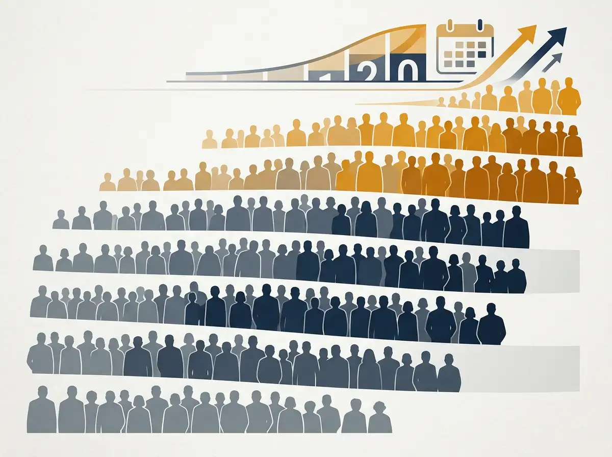 Visualisatie van de 100.060 Cruks-inschrijvingen per 24 juli 2025 met de leeftijdsverdeling onder 32 jaar en aandeel jongvolwassenen 18 tot 23 jaar